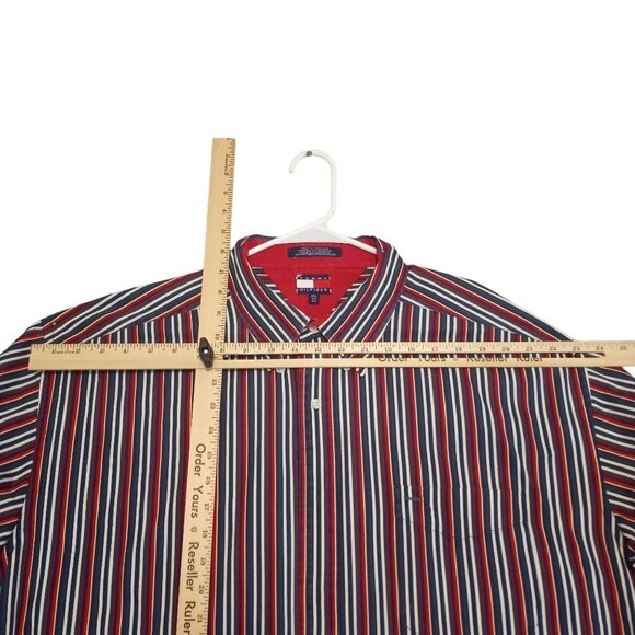Tommy Hilfiger Vintage 1990's  Men's XXL Striped Button Down Long Sleeve Shirt - Picture 10 of 13